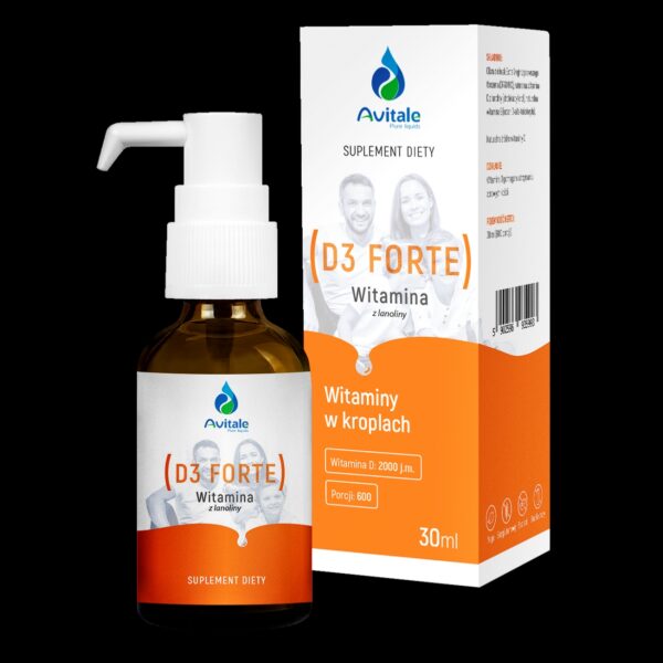 Witamina D3 FORTE 2000 z lanoliny + E3 3,2IU Olive  (NATURALNA LANOLINA Z WIT. E) 30ml