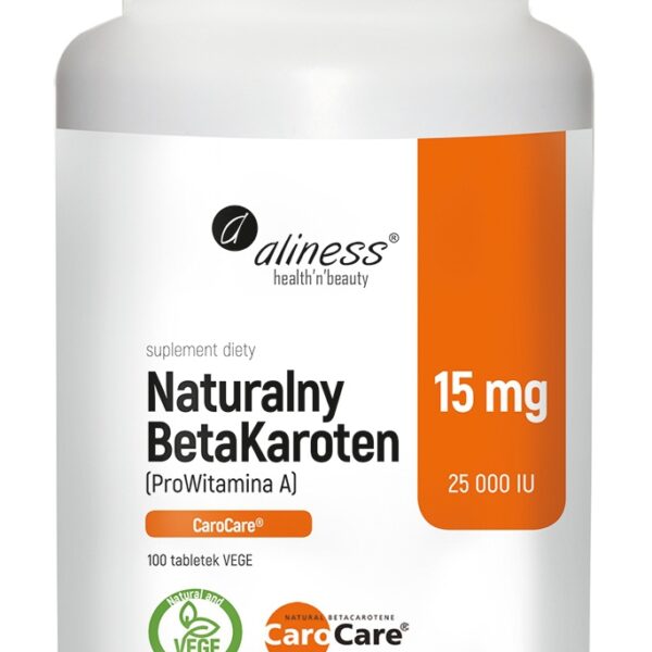 Naturalny BetaKaroten 14 mg CaroCare® (ProWitamina A 25 000 IU) x 100 tab Vege