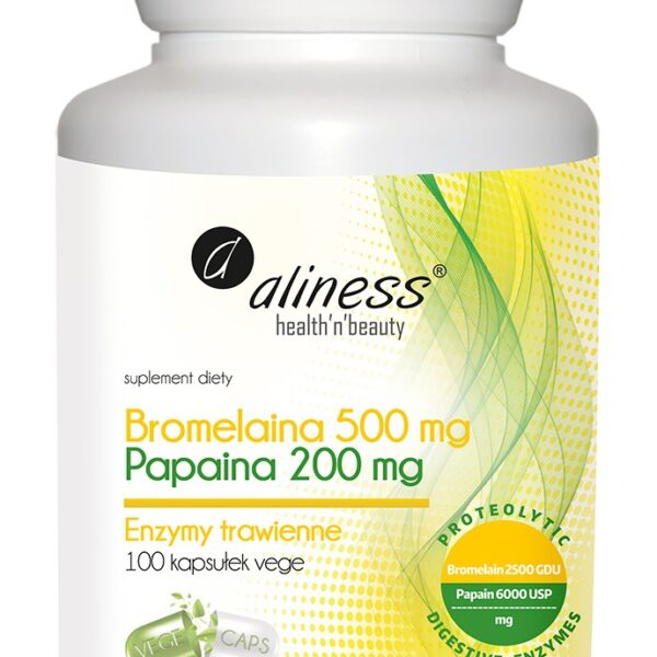 Bromelaina 500 mg/Papaina 200 mg x 100 VEGE kaps.