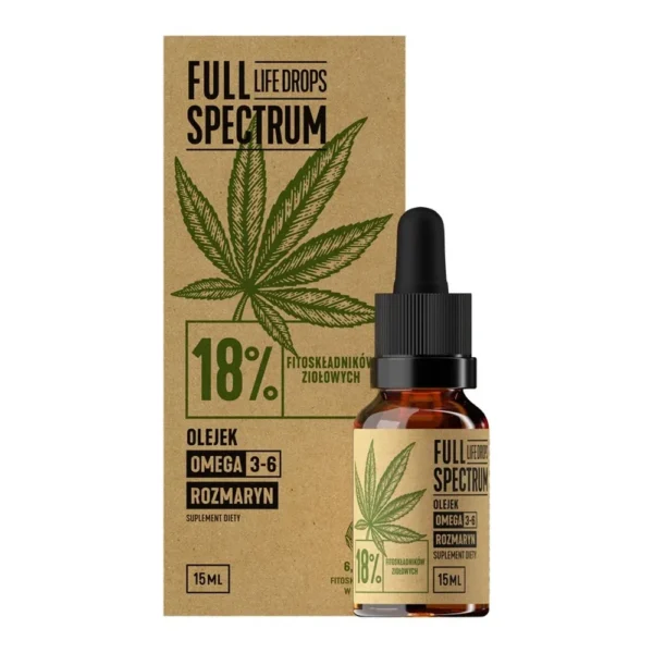 Olejek konopny CBD 18% Full Spectrum Life Drops 15 ml